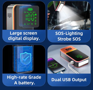 Démarreur de saut Portable High PowerCar avec kit d'outils d'urgence de compresseur d'air de lumière LED pour une utilisation en voiture et moto - Product Image 3