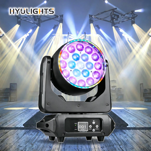 Faro Mobile LED 19x15W RGBW con Effetto Beam Wash/Zoom e Halo, Controllato da DMX512, Struttura in Alluminio per Applicazioni DJ e KTV - Product Image 1