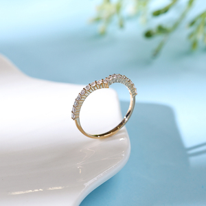 Anillo de Compromiso Vintage de Oro Rosa de 18K con Diamantes Naturales de Media Eternidad, Chapado en Rodio, para Uso Diario y Fiestas, Venta Caliente - Product Image 4