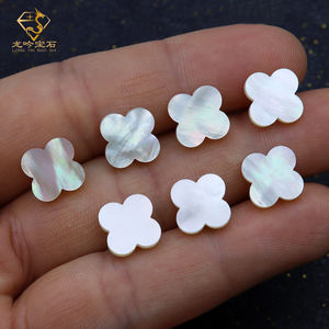 花宝石18*18*2高品質石両面レインボーホワイトシェル - Product Image 1