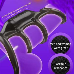 Penisvibrierende Penisringe für Männer Triebstopp Ejakulation Männer Sexspielzeuge Silizium Penisärmel Ring Häkel Ring Keuschheitskäfig Vorrichtung - Product Image 4