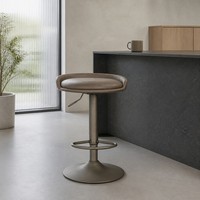 Tabouret de bar pivotant moderne en similicuir, hauteur réglable, base en métal, repose-pieds pour hôtel, îlot de cuisine, restaurant, comptoir