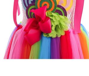 Nuevo <span class=keywords><strong>disfraz</strong></span> de fiesta de Halloween para niños, <span class=keywords><strong>piruleta</strong></span>, caramelo, tul, vestidos para niñas, vestido de princesa arcoíris para niños y niñas - Product Image 6