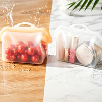 Ecologisch verantwoorde siliconen ziplock zak voor levensmiddelen, grote capaciteit, handzaam, lekvrij, opbergzak voor picknick, gemarineerd voedsel en fruit