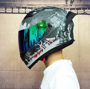 売れ筋 ユニセックス 大人用 DOT規格適合 フルフェイス オートバイヘルメット 高品質ABS カスタム ヴィンテージ風 カスコス ストリートファッション - Product Image 6