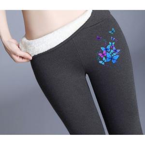 Mallas cálidas de lana de cordero para invierno 2025, Pantalones térmicos de terciopelo con forro polar para mujer, Pantalones gruesos de felpa de cintura alta, Pantalones - Product Image 1