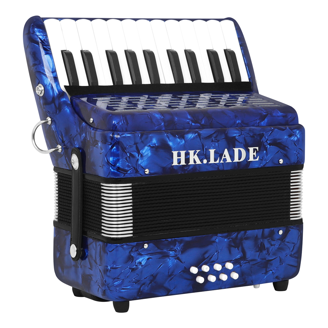 New Style HK LADE Blue 22 Key 8 Bass Accordion Keyboard - OEM ODM