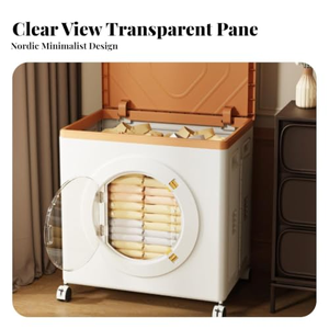 Organizador de Ropa Plegable de Gran Capacidad con Tapa Abatible, Caja de Almacenamiento Plegable para Ropa/Ropa de Cama con Ruedas Universales - Product Image 4