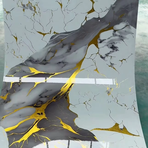 <span class=keywords><strong>3D</strong></span> New arrivals tường Giấy cao Glossy Vàng phòng tắm Peel và Stick Hình nền trang trí nội thất bọt tự dính đá cẩm thạch tấm Tường - Product Image 1