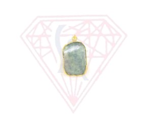 Hermoso latón galvanizado chapado en oro plata esterlina Multi piedra preciosa forma natural colgante de collar de piedra lisa - Product Image 2