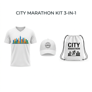 Kit per Gara Annuale di Maratona Urbana, Forniture Personalizzate per Eventi di Corsa con Logo Personalizzato e Set di Abbigliamento Sportivo ad Alte Prestazioni - Product Image 1
