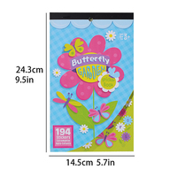Lot de 194 autocollants papillons pour jardin, autocollants en vinyle imperméables pour bouteilles d'eau, ordinateurs portables et cadeaux d'anniversaire pour enfants