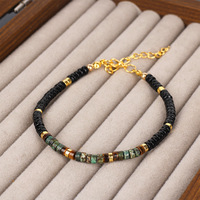 Boheemse natuurlijke steen Heishi kralen armband handgemaakt tijgeroog turquoise verstelbare armband voor mannen vrouwen sieraden cadeau