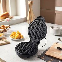 Machine à mini-donuts et gaufres électrique en aluminium 1000W, plaques antiadhésives de 20 cm de diamètre, appareil pour le petit-déjeuner