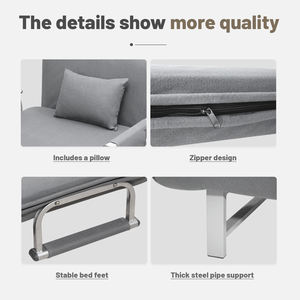 カスタムロゴ入り折りたたみチェアベッド、耐荷重性、多機能リビングルーム家具ソファベッド - Product Image 5