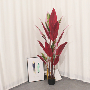 Bananier Travaler en plastique Arbre artificiel Oiseaux de paradis en rouge d'intérieur - Product Image 4