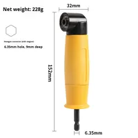 Dr. Adaptateur d'angle extensible industriel géant jaune à 90 degrés avec coque bleue, connecteur d'embout de tournevis à angle droit