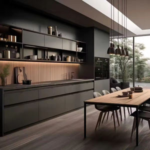 خزائن مطبخ فيرمونهوز مخصصة بتصميم عصري، طلاء لامع أسود أو غير لامع - Product Image 4