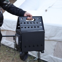 Poêle à bois en acier au carbone en gros, prix d'usine, poêle de camping pliable portable, équipement extérieur professionnel polyvalent