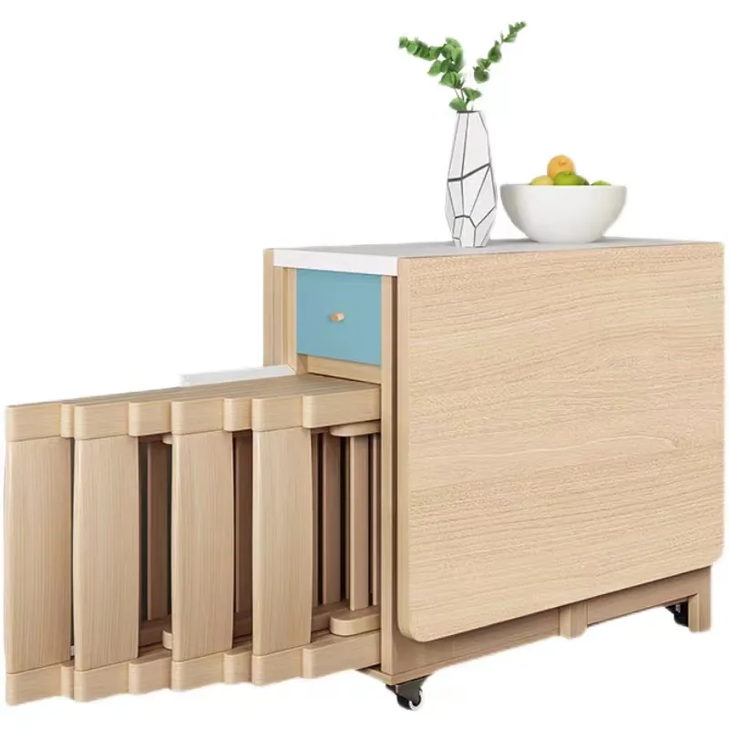 Moderne Eenvoudige Nordic Multi-Functionele Opvouwbare Kleine Huishoudelijke Tafel Eenvoudige Eettafel En Stoel