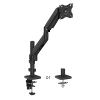 Nouveau costume à bras unique de montage de moniteur de ressort à gaz économique pour 13-32 ''écran 12kgs gestion de câble de chargement Max pour le bureau/la maison