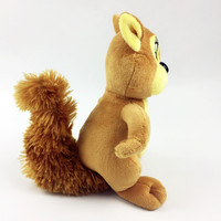 Peluche Écureuil Dessin Animé 20cm, Grandes Yeux Brodés, Animal en Peluche Mignon Assis, Poupée Écureuil pour Cadeau Enfant
