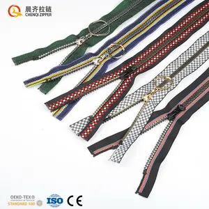 CHENQI supplier custom plastic zipper gold tank teeth open end tailoring accessories in zippers