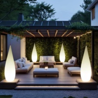 Lámparas de Mesa con Forma de Gota con Clasificación IP65 para Exteriores, Lámpara Colgante LED para Jardín, Paisaje, Comedor, Césped y Decoración