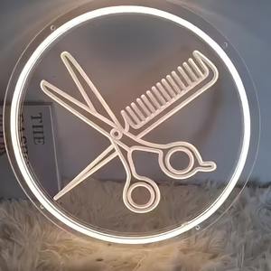 Lampe néon pour salon de coiffure, enseigne murale LED, alimentée par USB, lumière pour peigne et ciseaux, décoration pour salon de beauté et de barbier - Product Image 4