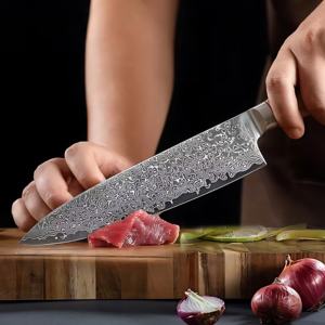 Ensemble de couteaux de chef <span class=keywords><strong>japonais</strong></span> professionnels en acier Damas avec manche en bois Pakka pour couper, ensemble de couteaux de cuisine - Product Image 3