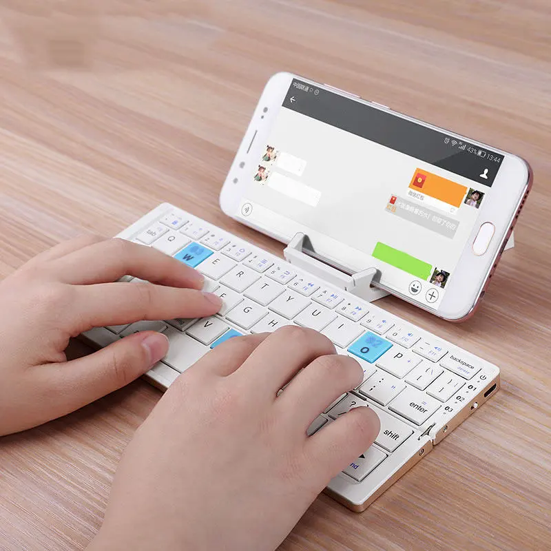 מתקפל אלחוטי אולטרה דק מיני נייד מקלדת עבור iPhone-pro plus-max/עבור ipad-אוויר-pro ו-Samsung pa