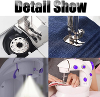 Máquina de Coser Eléctrica Portátil Doméstica, Mini Máquina de Coser de Piel, Kit de Costura Overlock, Hilo para Coser Ropa