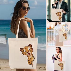 Sac fourre-tout en toile, sac fourre-tout à bandoulière en toile pour les courses, la plage, le travail, sac à bandoulière réutilisable pour les courses, les voyages, le travail - Product Image 2