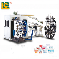 Machine d'impression offset sèche 4 couleurs LC pour gobelets en plastique jetables, imprimante automatique pour surfaces courbes avec durcissement UV