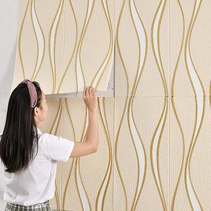 Papier peint en mousse 3D pour téléviseur, vente chaude 2022, papier peint en mousse imperméable adhésif pour plafond, autocollants en mousse - Product Image 1