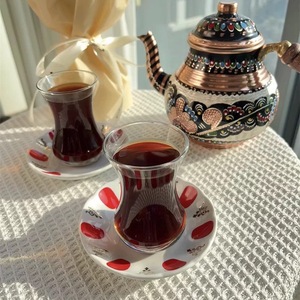 <span class=keywords><strong>Bicchieri</strong></span> da Tè Turchi Soffiati a Mano, Ecologici, Capacità 95ml, Stile Mediorientale, Confezione in Scatola con Finestra per Set da Tè e Caffè, Sicuri per Alimenti - Product Image 1