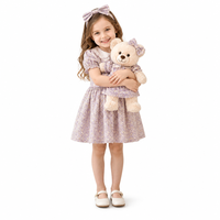 Ensemble de chaussures à fleurs assorties pour ours en peluche de 40 cm, pour filles, vêtements de poupée personnalisés OEM/ODM, série mode en PU, à faire soi-même
