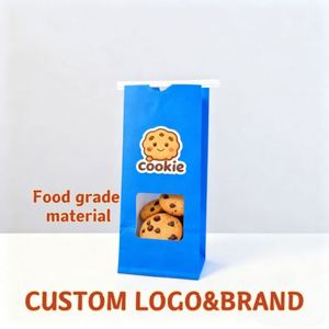 Sacs en papier alimentaire numériques personnalisés avec logo, en matériaux de qualité alimentaire, résistants à la graisse, avec fenêtre, pour pop-corn, bonbons, biscuits, pain - Vente en gros - Product Image 2
