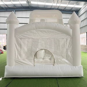 Vente en gros de châteaux gonflables de luxe commerciaux, toboggan gonflable blanc pour enfants - Product Image 2
