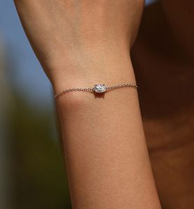 S925 Silver Chain <b>Bracelet</b> With Round Diamond Claw Setting Minimalist Everyday Wear Unisex Jewelry - Product Image 5