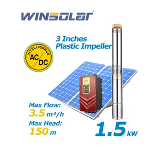 WINSOLAR Impeller sistem pompa air lubang Borehole bertenaga surya pembersihan mendalam