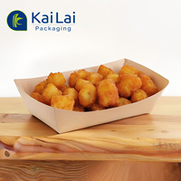 Plateau de bateau d'emballage alimentaire en papier kraft biodégradable jetable de qualité alimentaire pour restauration rapide à emporter