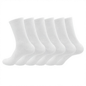 Chaussettes décontractées mi-mollet en coton peigné tricoté de couleur unie, personnalisées pour hommes et femmes, avec absorption des chocs - Product Image 1