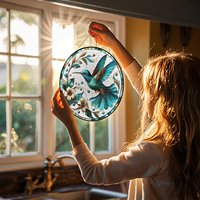 Pendentif attrape-soleil en vitrail œil porte-bonheur pour attirer la chance et éloigner la négativité