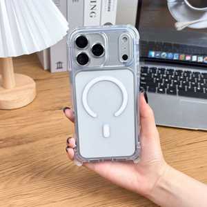 เคสโทรศัพท์แม่เหล็กใสสำหรับ iPhone 18 17 16 Pro Max ปุ่มสีตัดกันสวยงาม พร้อมรูสำหรับสายคล้อง ป้องกันการกระแทก ใส โปร่งแสง - Product Image 6