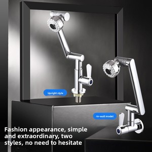 Robinet d'eau froide simple en acier inoxydable avec cartouche céramique, design moderne, pour <span class=keywords><strong>lavabo</strong></span> de salle de bain, universel et rotatif - Product Image 4