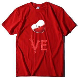 Camicia di coppia di cotone di alta qualità t-Shirt di san valentino abbinata t-Shirt personalizzata digitale allentata accogliente manica corta all'ingrosso - Product Image 3