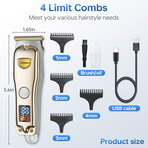 Cortadora de Pelo Eléctrica JAMAKY, 1-3 Horas de Duración de la Batería, Recargable por USB, Pantalla LCD, Cuerpo Metálico, Motor sin Escobillas - Product Image 3