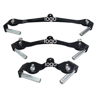 Lot de 3 accessoires de fitness pour la gym : Poignée de barre en acier avec revêtement magnétique, Poignée de barre pour lat pulldown avec poignées, Fixation de barre de musculation pour câble