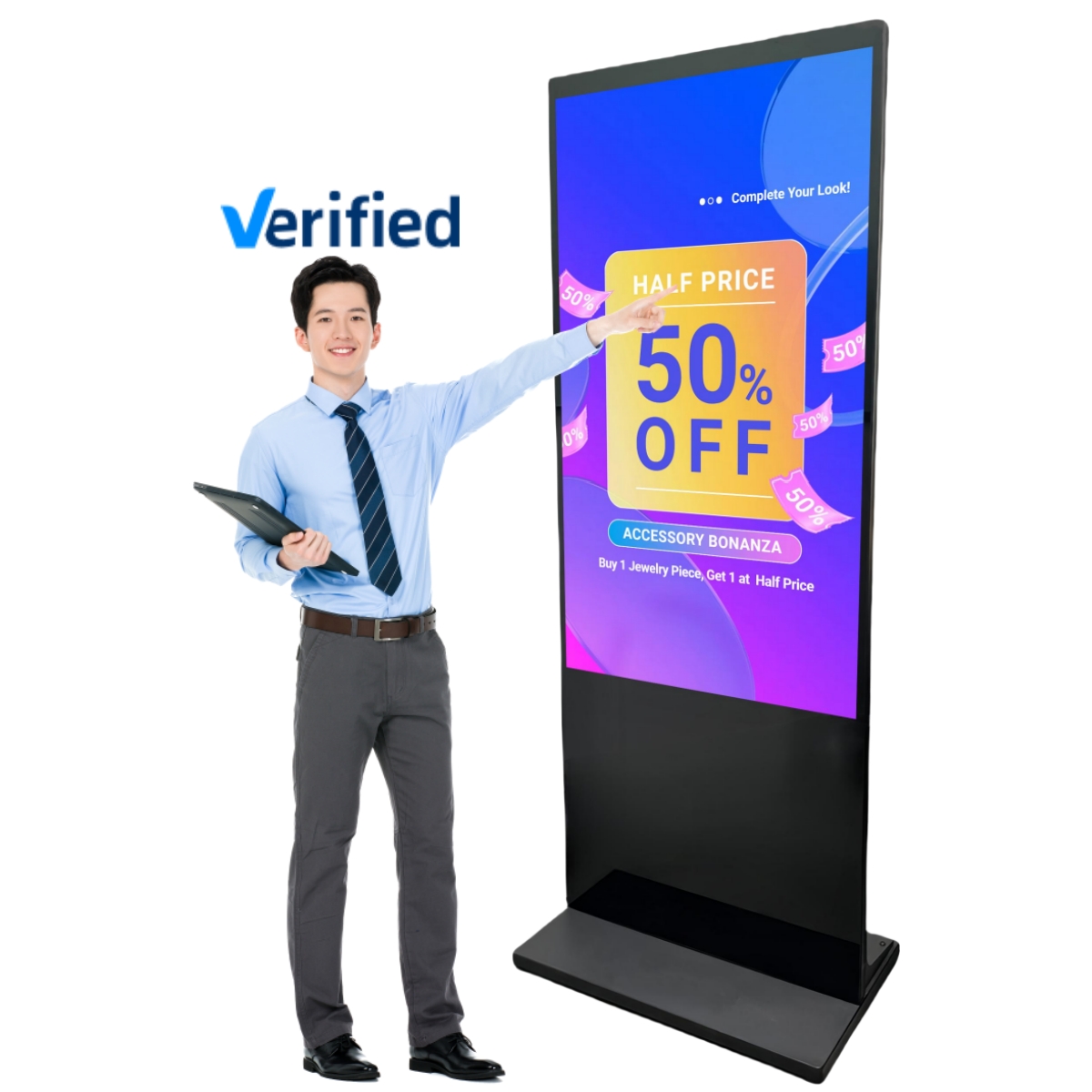 43 inch ultra thin internet kiosk price standee cms software interactive lcd advertising digital signage touch screen display